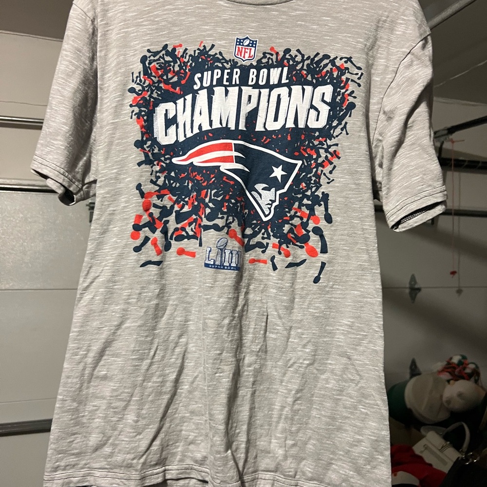 New England patriots Super Bowl 53 Champions Gray T-Shirt Size M
